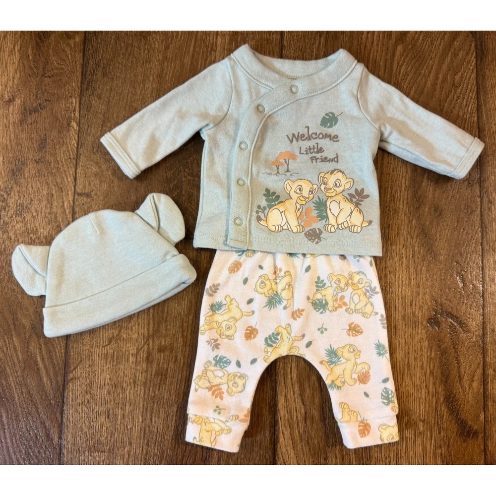 Disney Baby Wishes Dreams Preemie Lion King Outfit Shirt Pants Hat 3 PC Simba